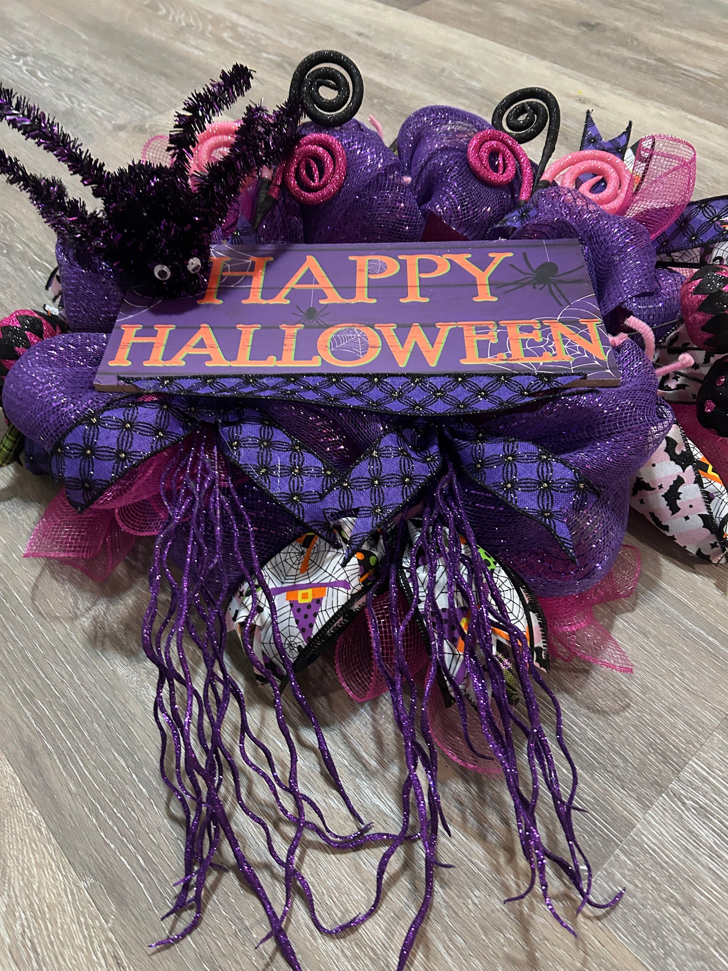 Purple and Pink Halloween Wreath