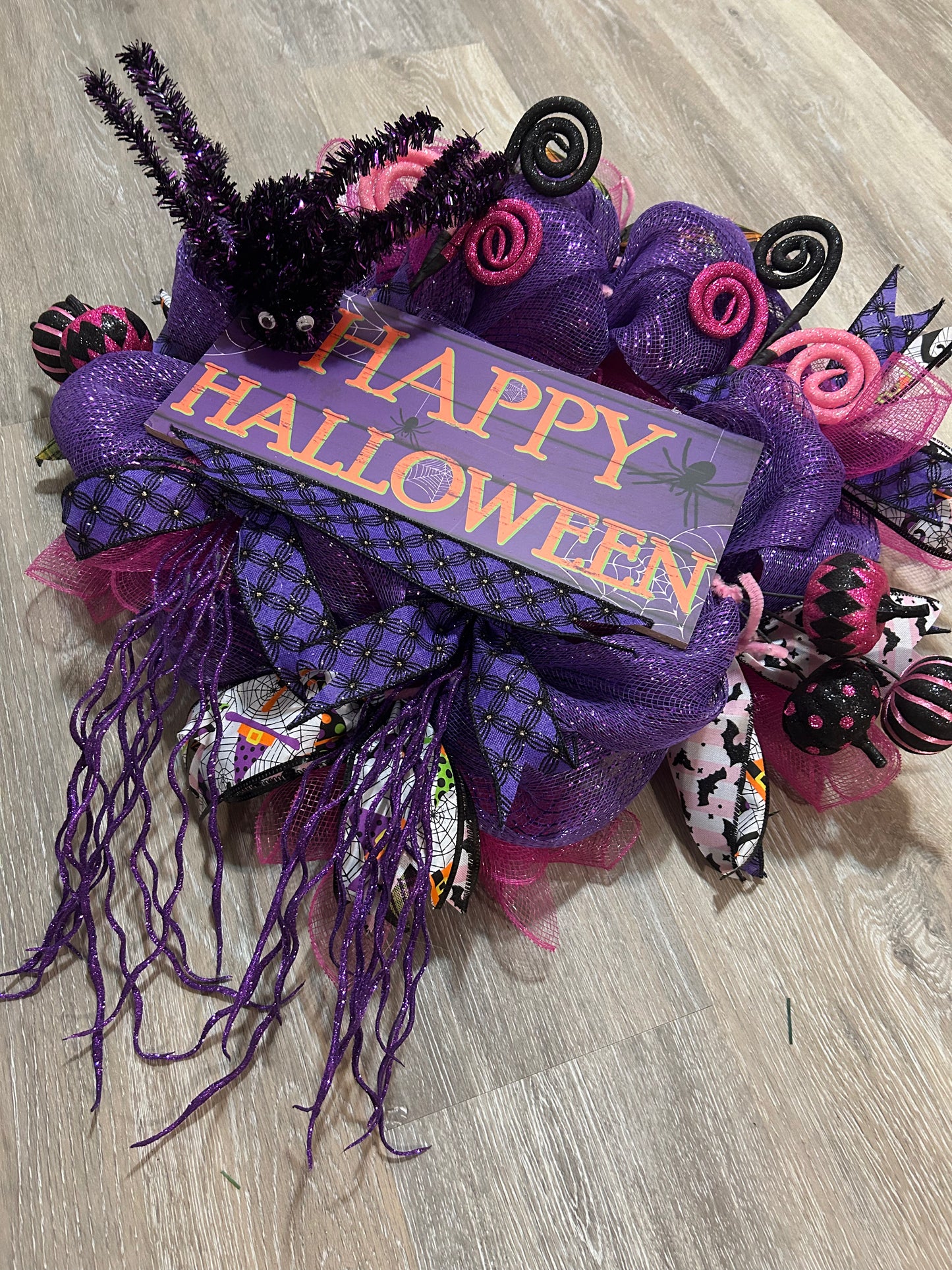 Purple and Pink Halloween Wreath