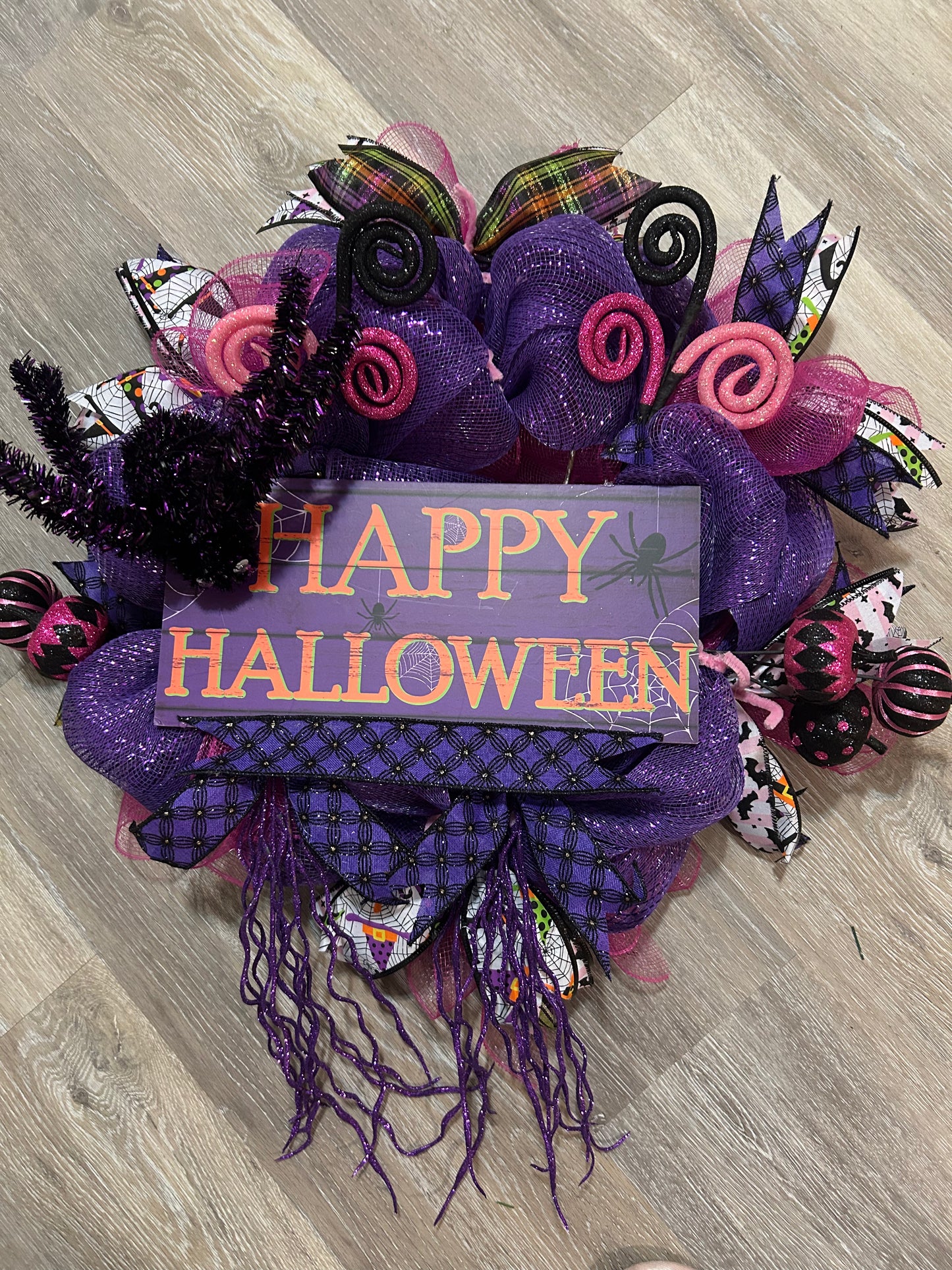 Purple and Pink Halloween Wreath