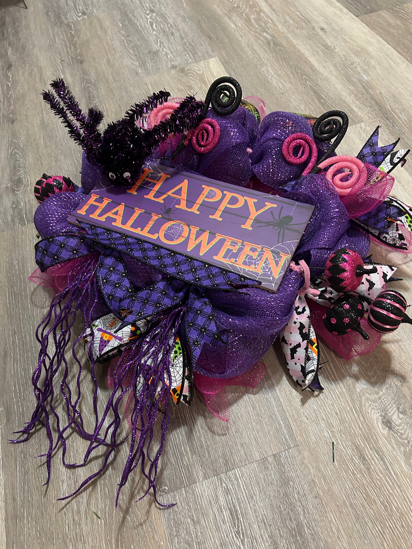 Purple and Pink Halloween Wreath